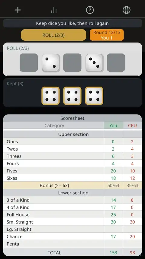 Screenshot 1 of Yahtzee